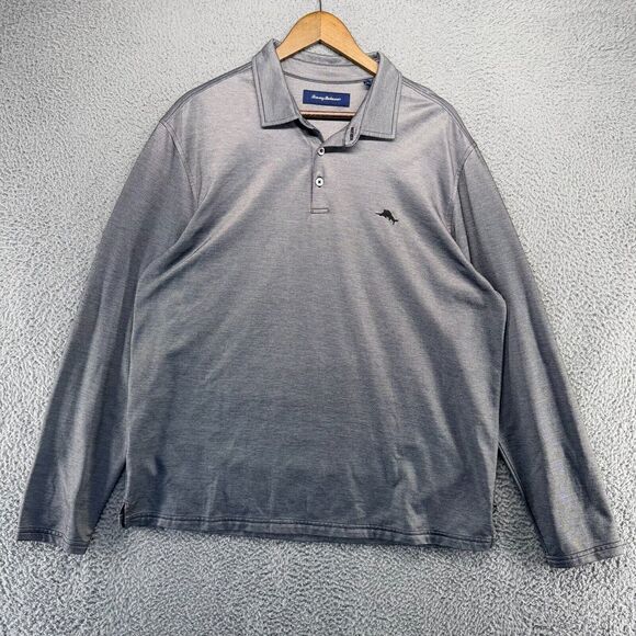Tommy Bahama Polo Shirt Men's Extra Large Black Collared Embroidered Logo Pima - Picture 2 of 9